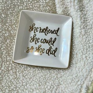 Jewelry Dish Gold Ceramic